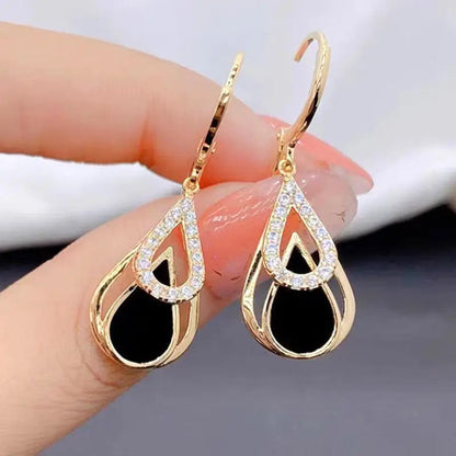 Fashionable Simple Hollow Water Droplet Earrings for Women