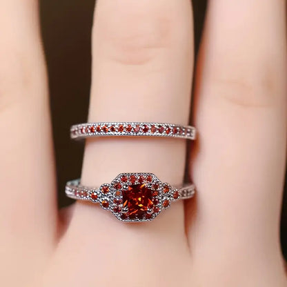 Couple Red Zircon Ring for Men And Women