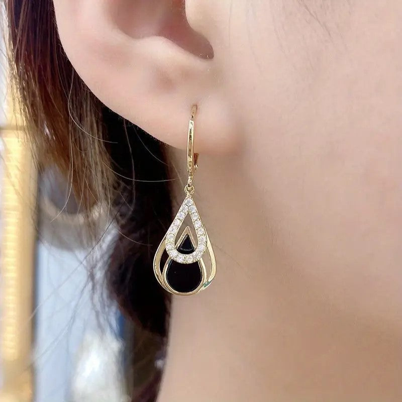 Fashionable Simple Hollow Water Droplet Earrings for Women