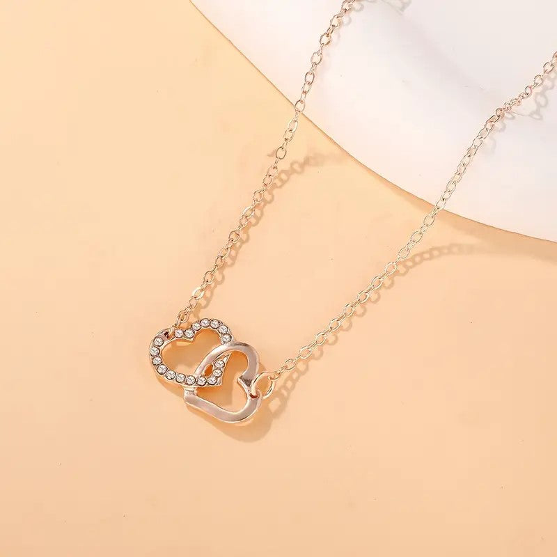 Elegant Romantic Heart shaped Women's Jewelry Set, Sparkling Exquisite Jewelry Set 5pcs